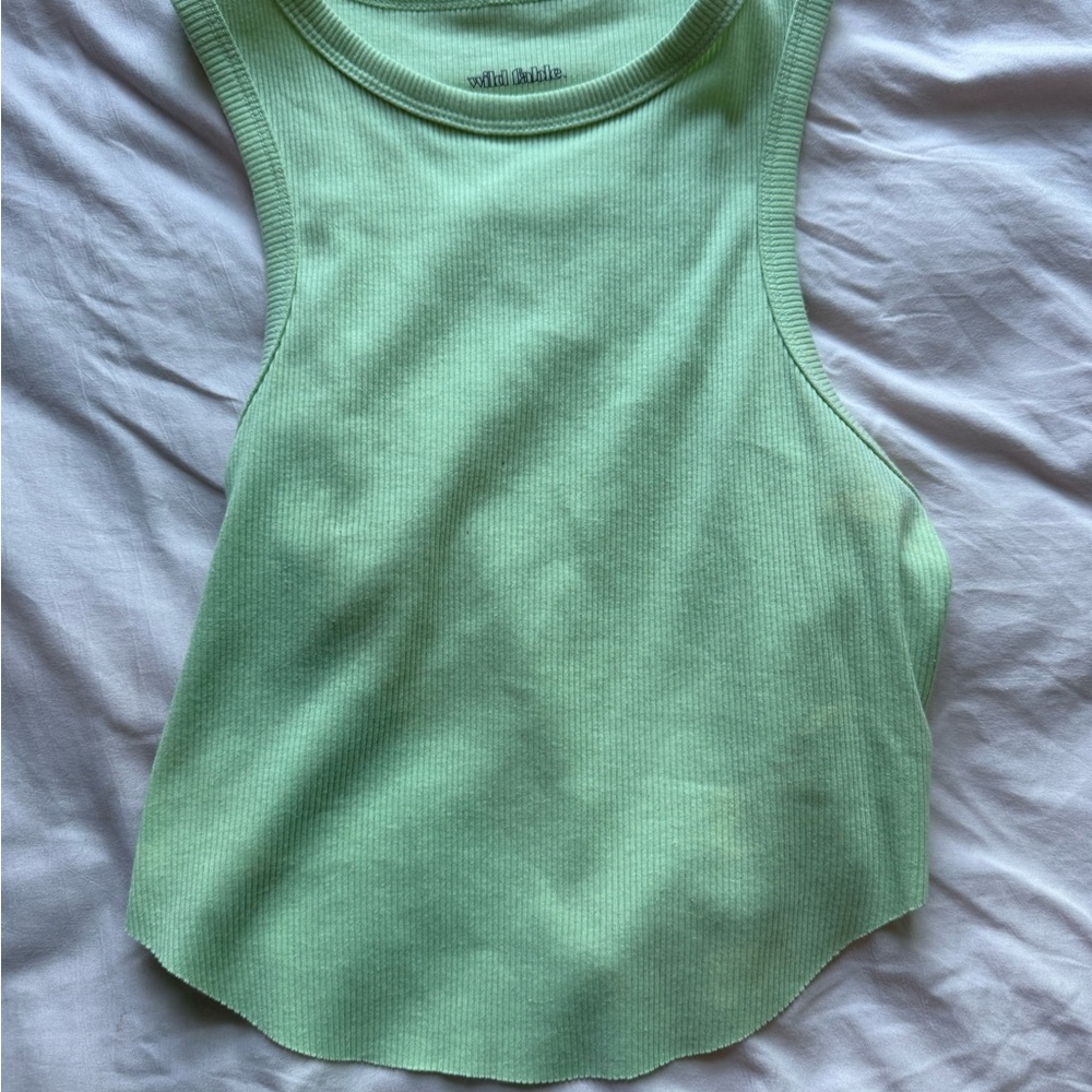 Wild Fable Light Green Ribbed Tank Top